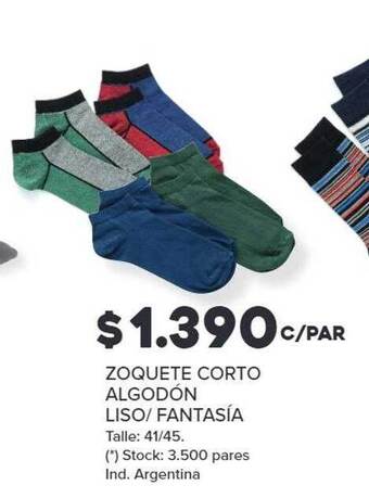 Carrefour Zoquete corto algodón liso fantasia oferta