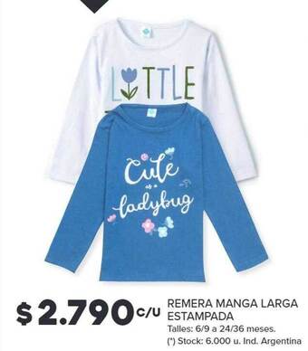 Carrefour Remera manga larga estampada oferta