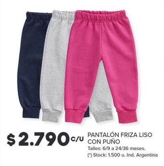 Carrefour Pantalón friza liso con puño oferta