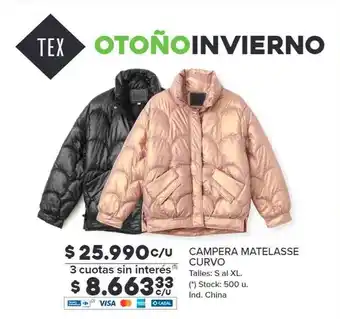 Carrefour Campera matelasse curvo tex oferta
