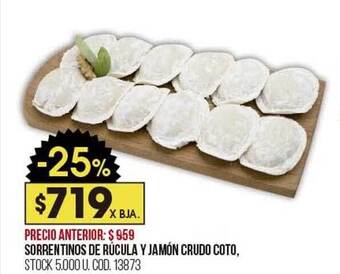 Coto Sorrentinos de rúcula y jamón crudo coto oferta