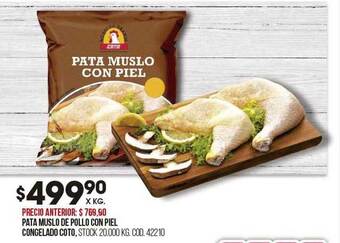 Coto Pata muslo de pollo con piel congelado coto oferta