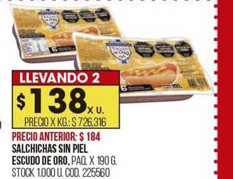 Coto Salchichas sin piel escudo de oro oferta