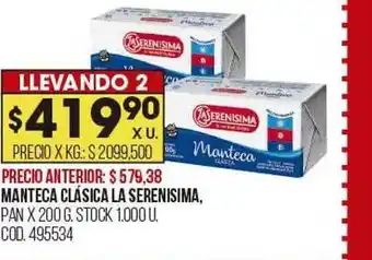 Coto Manteca clásica la serenisima oferta