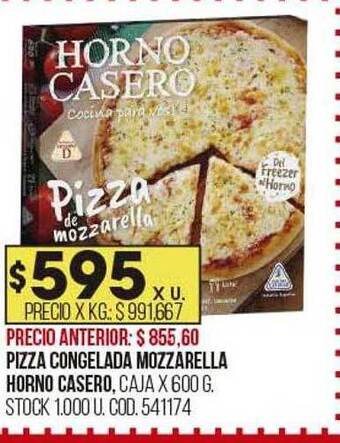 Coto Pizza congelada mozzarella horno casero oferta