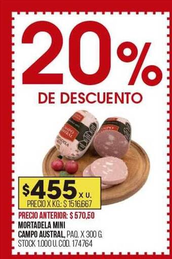Coto Mortadela mini campo austral oferta