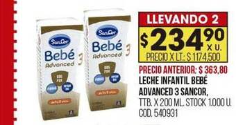 Coto Leche infantil bebé advanced 3 sancor oferta