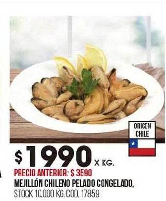 Coto Mejillón chileno pelado congelado oferta