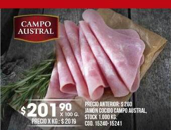 Coto Jamón cocido campo austral oferta