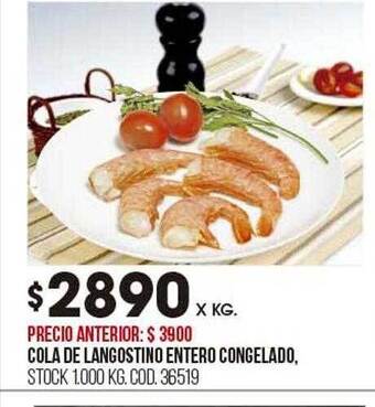 Coto Cola de langostino entero congelado oferta