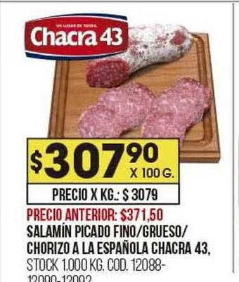 Coto Salamin picado fino grueso chorizo a la española chacra 43 oferta