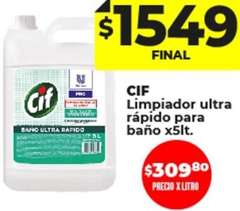 Supermayorista Vital CIF Limpiador ultra rápido para baño x5lt. oferta