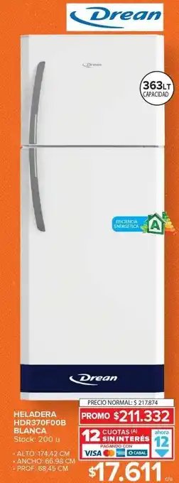 Carrefour Maxi Heladeras drean oferta