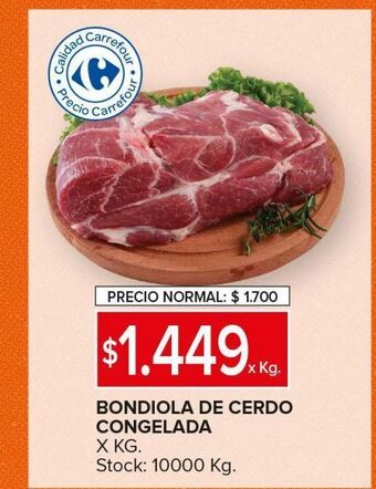Carrefour Maxi Bondiola de cerdo congelada oferta