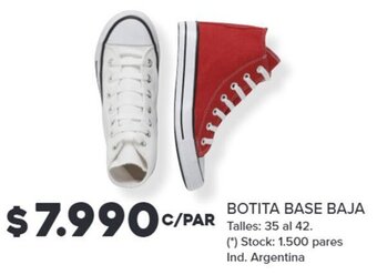 Carrefour BOTITA BASE BAJA Talles: 35 al 42. oferta