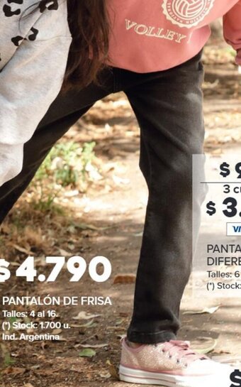 Carrefour PANTALÓN JEAN DIFERENCIADO Talles: 6 al 16. oferta