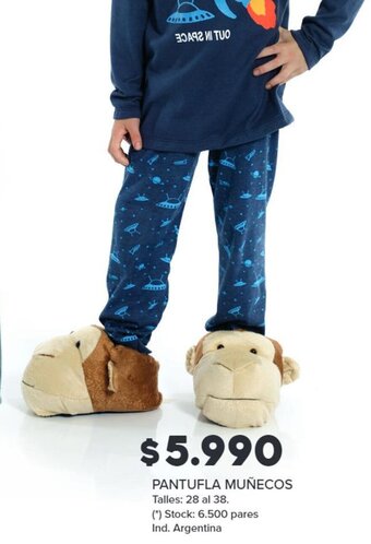 Carrefour PANTUFLA MUÑECOS Talles: 28 al 38. oferta