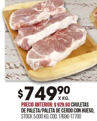 Coto CHULETAS DE PALETA/PALETA DE CERDO CON HUESO oferta
