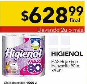 Nini Mayorista Higienol max hoja simp manzanilla oferta