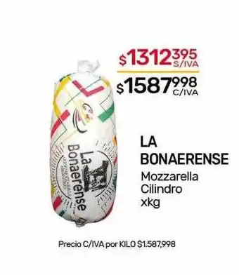 Nini Mayorista La bonaerense mozzarella cilindro x kg oferta