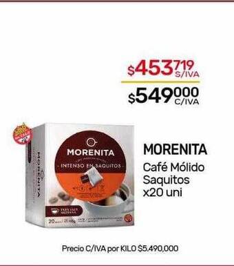 Nini Mayorista Morenita café mólido saquitos oferta
