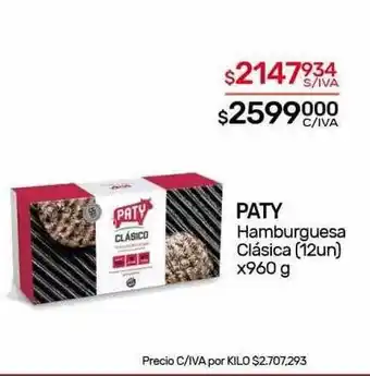 Nini Mayorista Paty hamburguesa clásica oferta