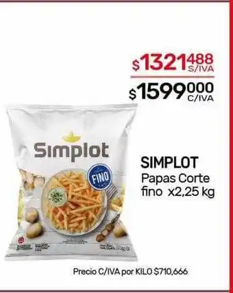 Nini Mayorista Simplo papas corte fino oferta