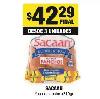 Maxi Ofertas Sacaan Pan de pancho x210gr oferta