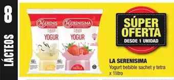 Maxi Ofertas La Serenisima Yogurt bebible sachet y tetra x 1litro oferta