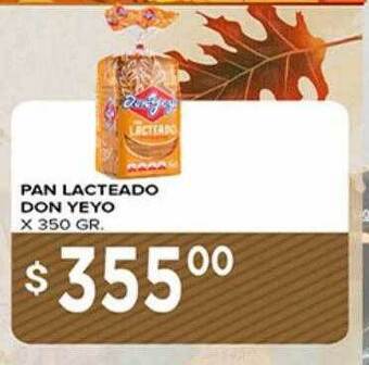 Supermercados Mayor Pan lacteado don yeyo oferta