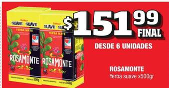 Maxi Ofertas Rosamonte Yerba suave x500gr oferta