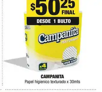 Campanita Papel higienico texturado x 30mts