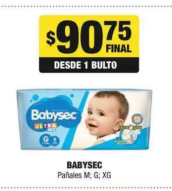 Babysec Pañales M; G; XG