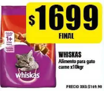 Supermayorista Vital Whiskas Alimento para gato carne x10kgr oferta