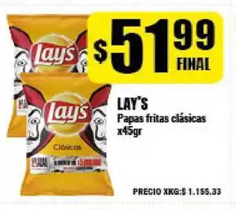 Supermayorista Vital Lay's Papas fritas clásicas x45gr oferta