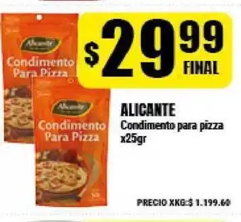 Supermayorista Vital Alicante Condimento para pizza x25gr oferta