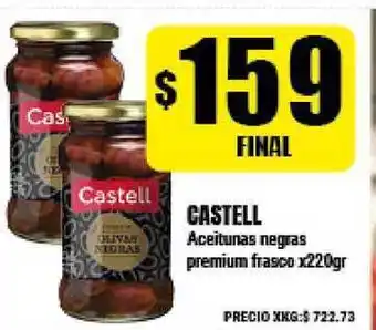 Supermayorista Vital Castell Aceitunas negras premium frasco x220gr oferta