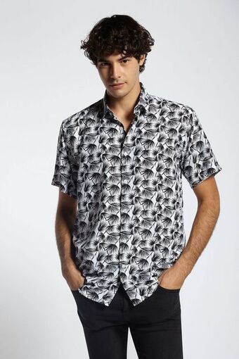 Macowens Camisa estampada blanca oferta