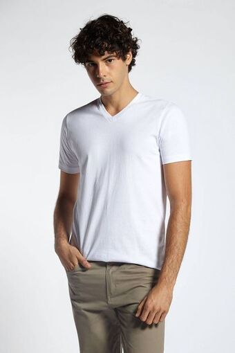 Macowens Remera de jersey lisa blanca oferta