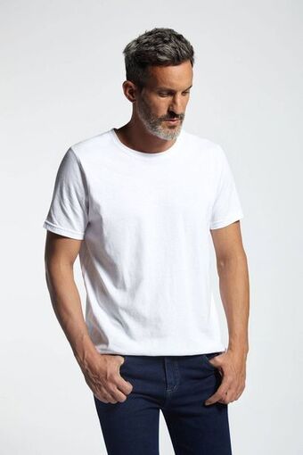 Macowens Remera de jersey lisa blanca oferta
