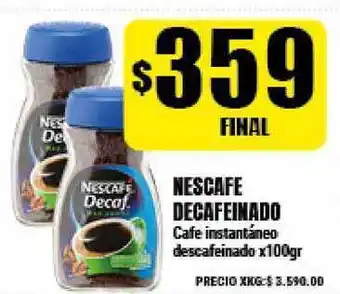 Supermayorista Vital Nescafe Decafeinado Cafe instantáneo descafeinado x100gr oferta