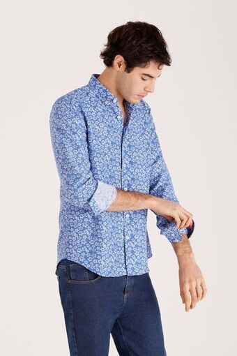 Macowens Camisa estampada azulino oferta