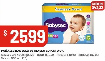 PAÑALES BABYSEC ULTRASEC SUPERPACK