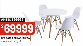 Changomas SET EAM 4 SILLAS 1 MESA oferta