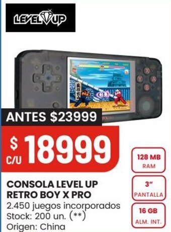 Changomas CONSOLA LEVEL UP RETRO BOY X PRO oferta
