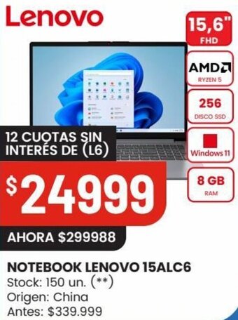 Changomas NOTEBOOK LENOVO 15ALC6 oferta