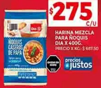 Supermercados DIA HARINA MEZCLA PARA NOQUIS DIA X 400G. oferta