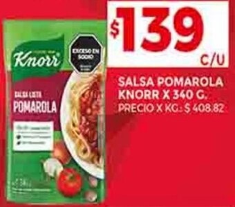 Supermercados DIA SALSA POMAROLA KNORR X 340 G. oferta