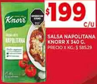 Supermercados DIA SALSA NAPOLITANA KNORR X 340 G. oferta