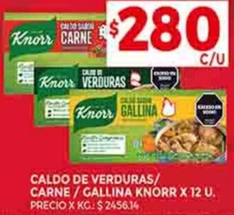 Supermercados DIA CALDO DE VERDURAS/ CARNE/GALLINA KNORR X 12 U. oferta